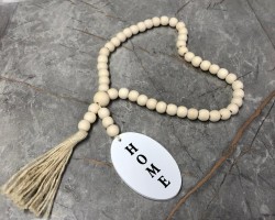 حلقة مسبحة ديكور خرز مكرميه HOME 45 سم - بيج حلقة مسبحة ديكور خرز مكرميه HOME 45 سم - بيج